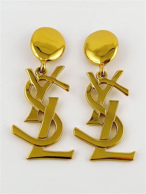 fake ysl logo earrings|ysl earrings dangle.